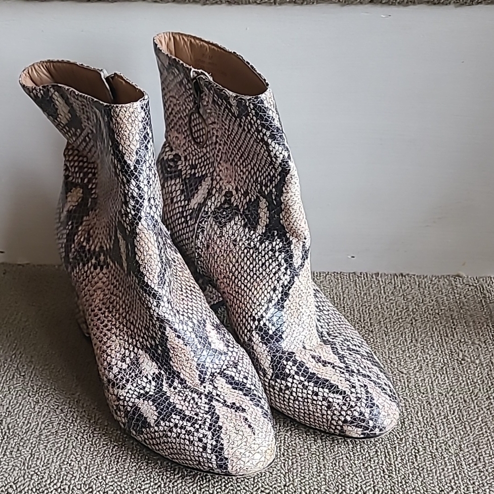 Able Snakeskin Ankle Boots